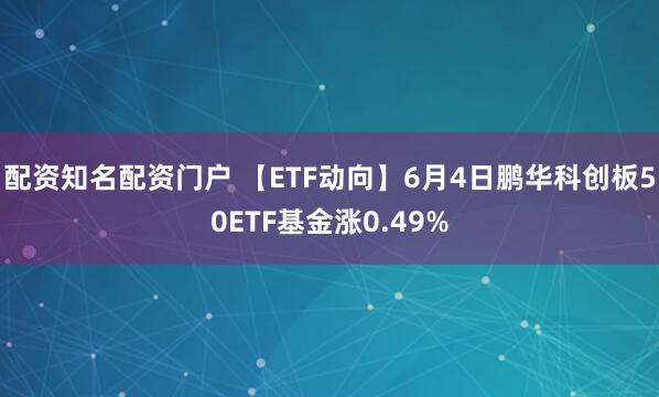配资知名配资门户 【ETF动向】6月4日鹏华科创板50ETF基金涨0.49%